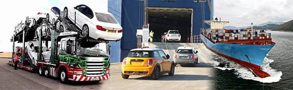Car transporter, RoRo loading and container vessel — shipping methods